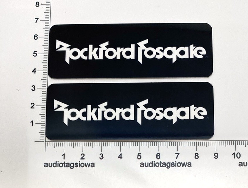 Rockford Fosgate Speaker Badge Logo Custom Made Aluminum Pair Black Version