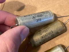 3 NOS Vintage .47 uf 400v Astron Vitamin Q Capacitors TEST GOOD Glass-Sealed PIO