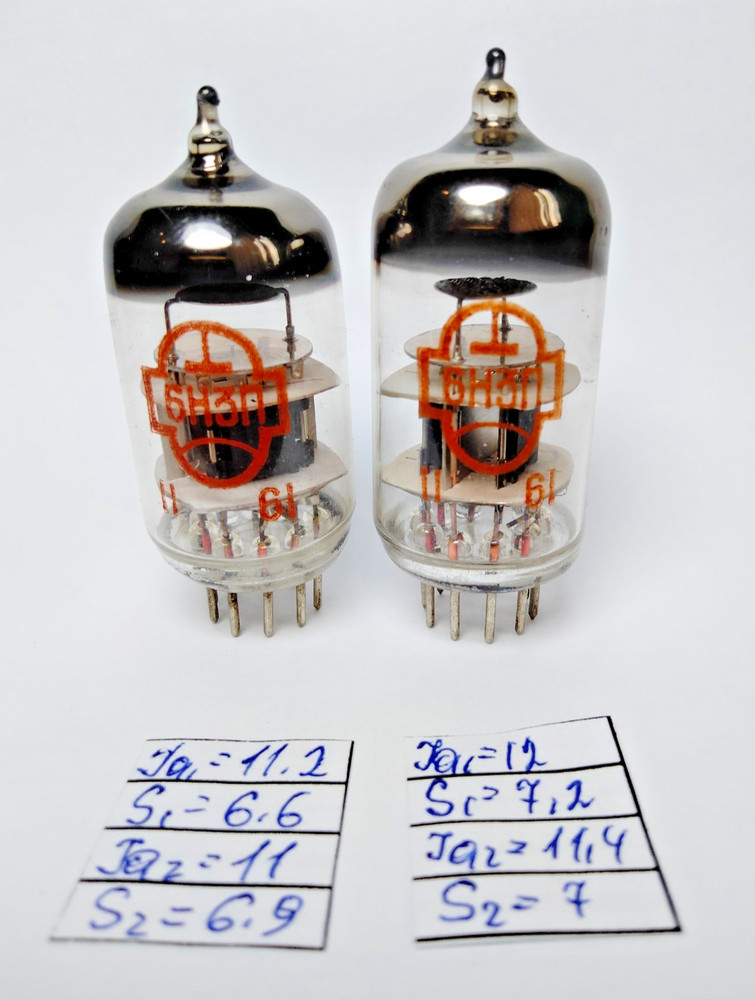 2pcs NEW 6N3P/6CC42/ECC42 Matched Pair Reflector tubes, Brown inscription RARE!