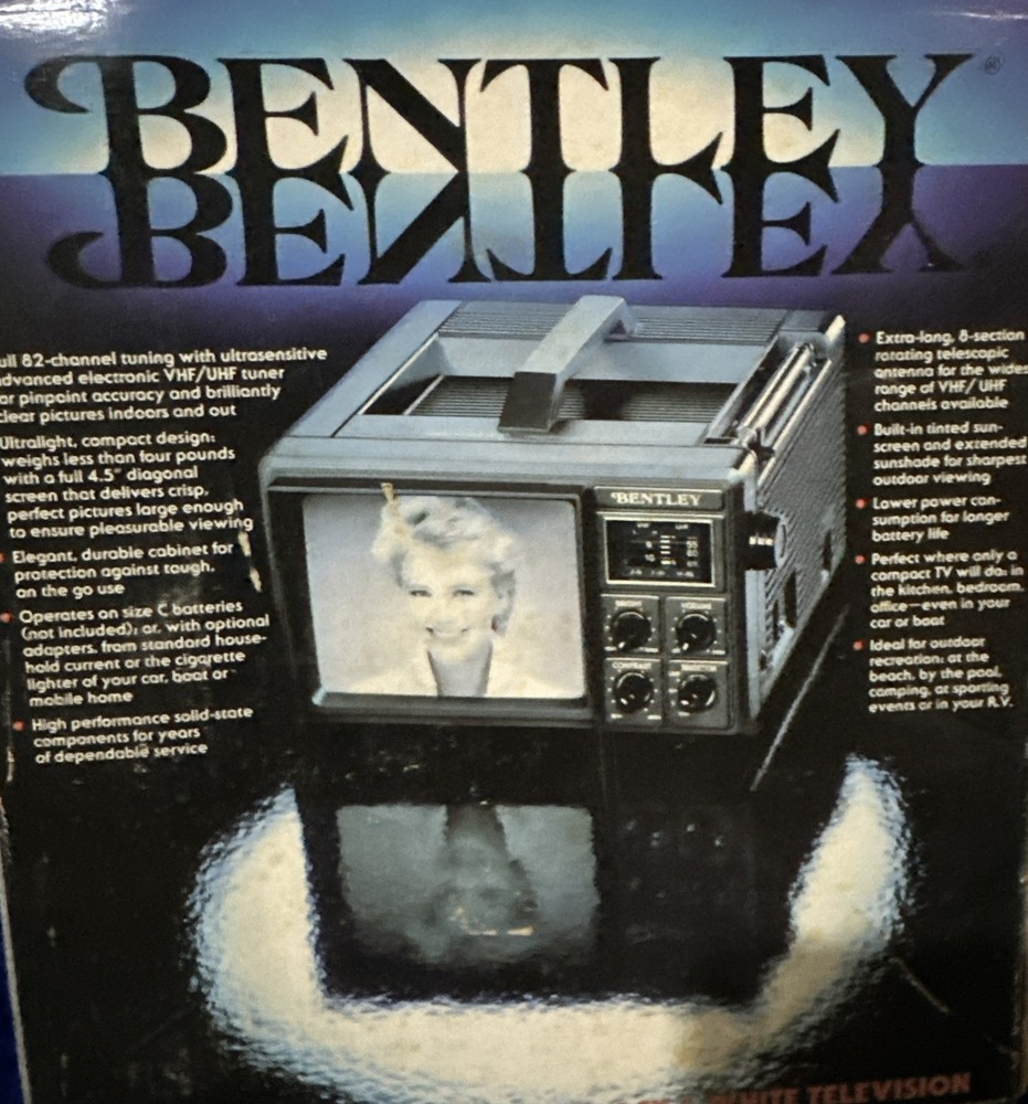 Bentley Deluxe Portable 5-Inch Black & White Television Model 100C