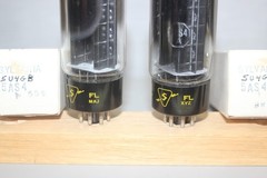 2 1959 NOS NIB MATCHED, BAL 5AS4A 5U4GB Tube Sylvania Black Pl Tested 105% 539B