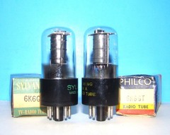6K6GT NOS Philco radio audio amplifier vintage vacuum tubes 2 valves tested 6K6G