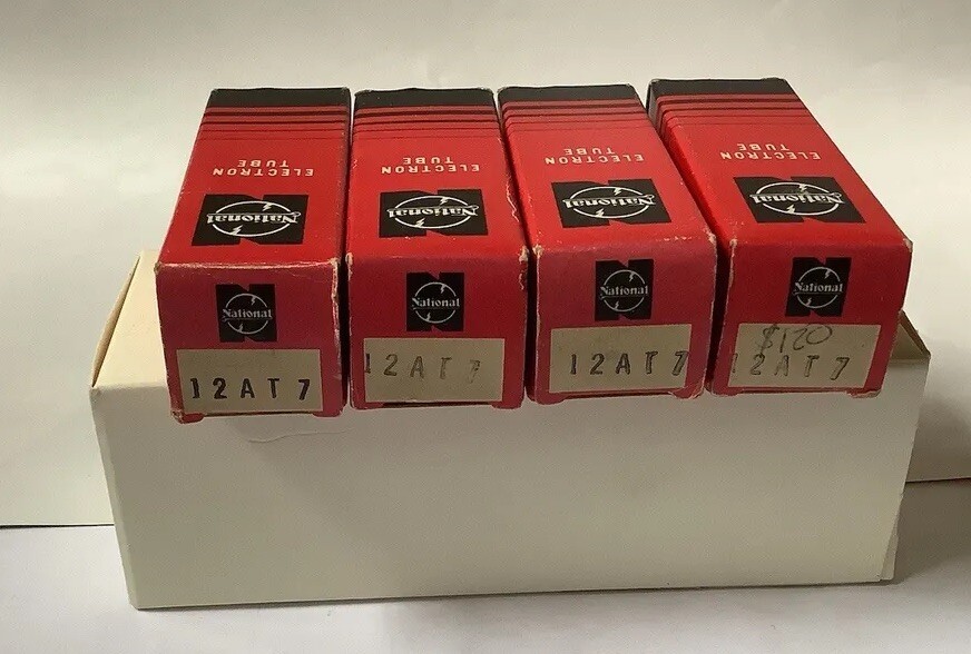 1 PAIR Matsushita Tube ECC81 Nos 12AT7 Slanting Getter Mullard Tool Strong New