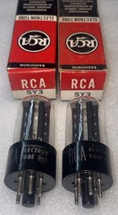 Pair RCA 5Y3GT Vacuum Tubes Black Plate Bottom D-Getter Tubes New In Box