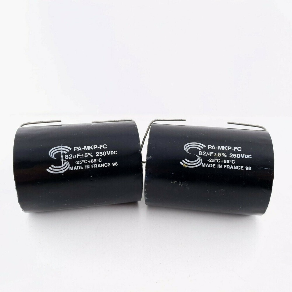 2 X 82uF 250V 5% SOLEN CAPACITOR. PA8200. AXIAL. 46X59MM. 5 CP ENA