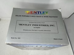 Bentley Deluxe Portable 5-Inch Black & White Television Model 100C New Open Box