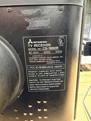 1983 Vintage MITSUBISHI TV Receiver 19″ Model cs-1960r Diamond Working /Remote!
