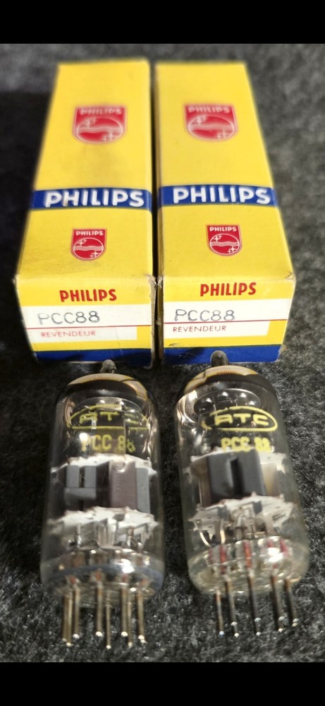 Closely Matched Pair RTC Philips PCC88 7DJ8 A-Frame Tubes Tested