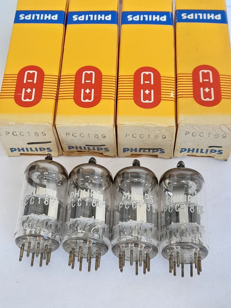 4x PCC189 / 7ES8 ( PCC88 / 7DJ8 ) tubes PHILIPS – DISC getter – PCC 189