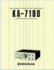 Kenwood KA-7100 Amplifier Service & Operators Manuals (KA7100)
