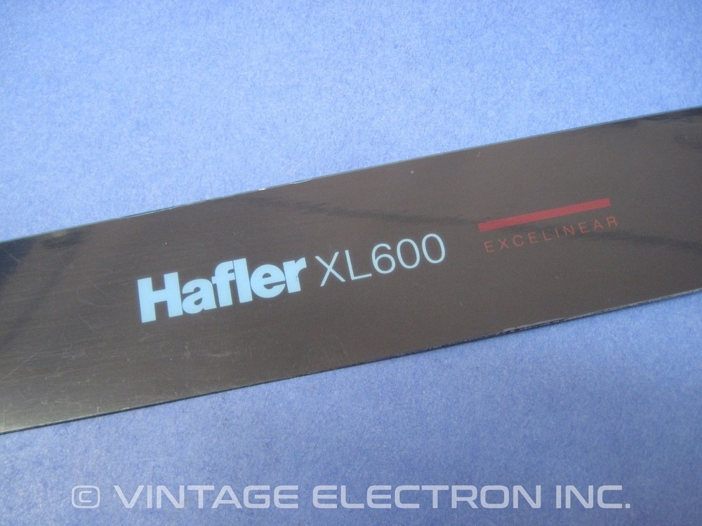 NOS HAFLER “XL600 Excelinear” Front Face / Panel Self-Adhesive Label Logo Strip