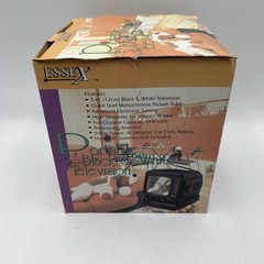 Essex Portable 5″ Black And White Television TV With Power Cable & Box Tested