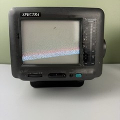 Vtg Spectra 5” Portable Color TV Comes With Battery Adapter No Wall Plug