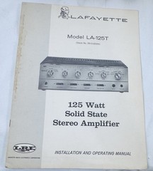 Lafayette Model LA-125T Transistor Stereo Amplifier tested working