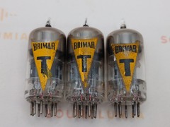 Brimar 6060 ECC81 Yellow T Flag O-getter BVA Matched Trio – Same Code – Strong