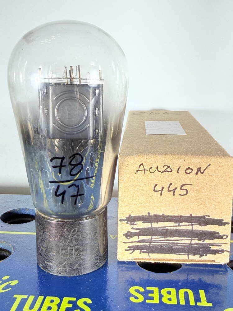 Audion Type 445 45 Globe Balloon Engraved Base Tested Like NOS Tube