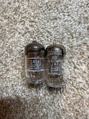 Pair Vintage Brimar 12AT7 ECC81 Grey Plate Square Getter Valves Used Tested Nos+