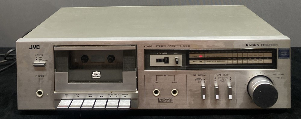 JVC KD-D2 ANRS Dolby Noise Reduction Single Stereo Cassette Deck Silver Works