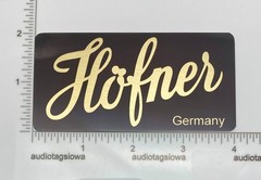 Hofner Germany Guitar Case Badge Custom Made Gold Aluminum