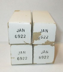 Amperex 6922 Tube Matched Quad Gold Pins NOS Tested Very Strong Original Boxes