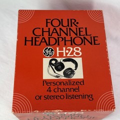 Vtg GE General Electric H-28 4 Channel Stereo Headphones Box Only Empty Box READ