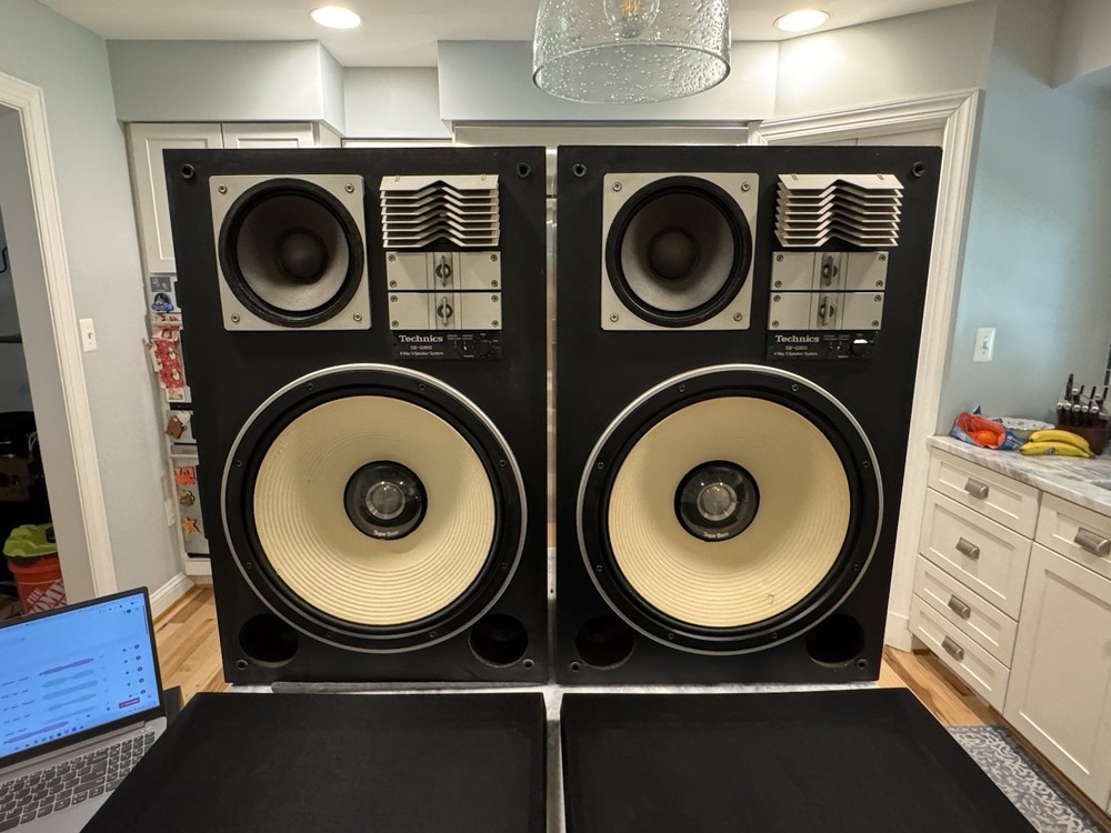 Vintage 1981 Technics SB-G900 Speakers With Redone Covers Tested 300 Watts 8 Ohm