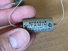 2 NOS Vintage .39 uf 100v Sprague Vitamin Q PIO Capacitors Oil 96P .47 subs (Qty