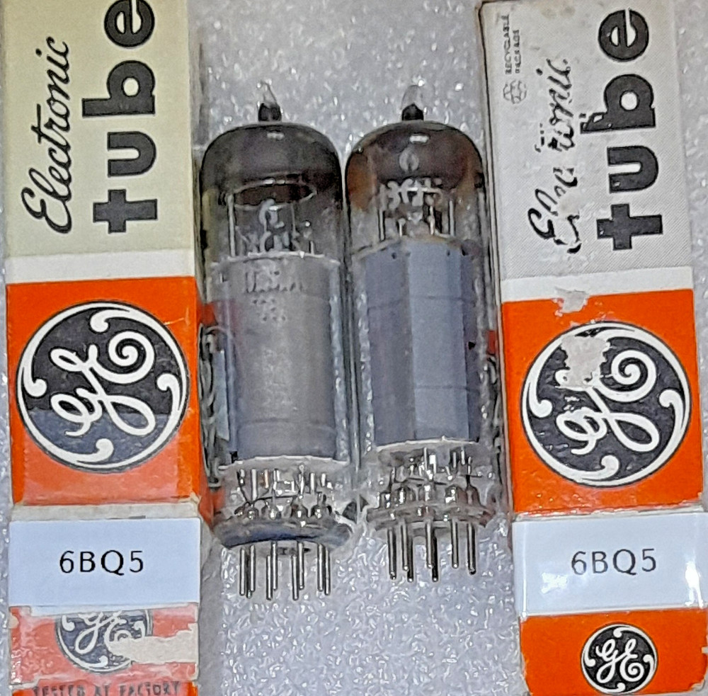 Matched Pair 6BQ5 GE unbranded Vacuum Tubes, TV-7D Tested – will combine ship