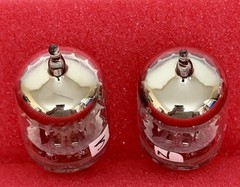 Two GE 6386 Tubes /Amplitrex Tested +100%/D Get /x3 Mica /Black Plates 1958 Date