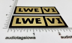 LWE VI (6) Speaker Badge Pair Custom Made Aluminum PAIR