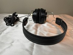 Vintage Pyramid HP-50 Headband Headphones Adjustable Over Ear Gold Tone Accents