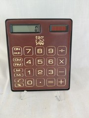 Vintage VITRONIC Solar/Battery Calculator 1980’s NIB Faux Leather Full Size Good