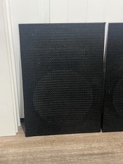 Vintage OEM Set Pair of Klipsch Heresy 1 Black Speaker Grills 2 Original Grilles