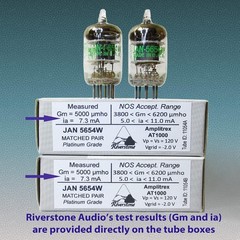 Riverstone Audio – Tested/Matched Pair (2 Tubes) 7-Pin JAN 5654W Fully-Tested Va