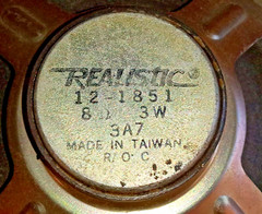 Vintage Speaker Pair Realistic 12-485 8 Ohms 3 Watts with Grill from Radio Shack