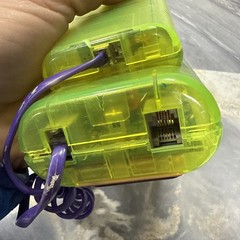 Vintage Swatch Twin Phone Deluxe Clear Neon Green Purple Cord 1989 Swiss Design