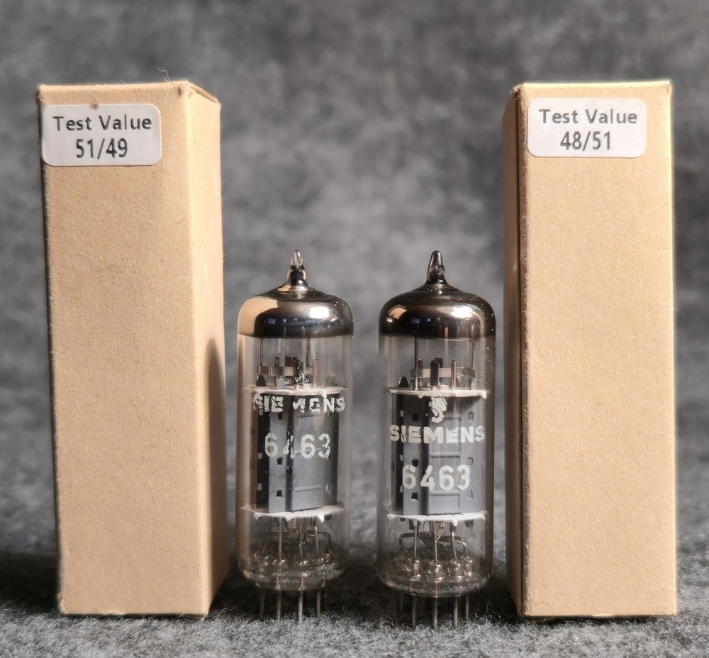 NOS Siemens 6463 Telefunken Made Matched Pair Diamond Base Tubes 51/49 48/51