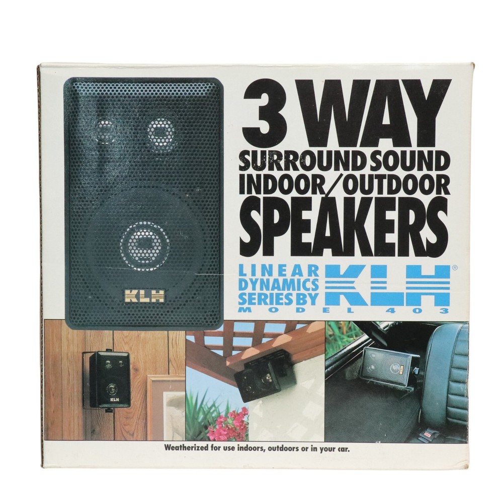KLH 3 Way Surround Sound Indoor/Outdoor Speakers Model 403 NEW Open Box