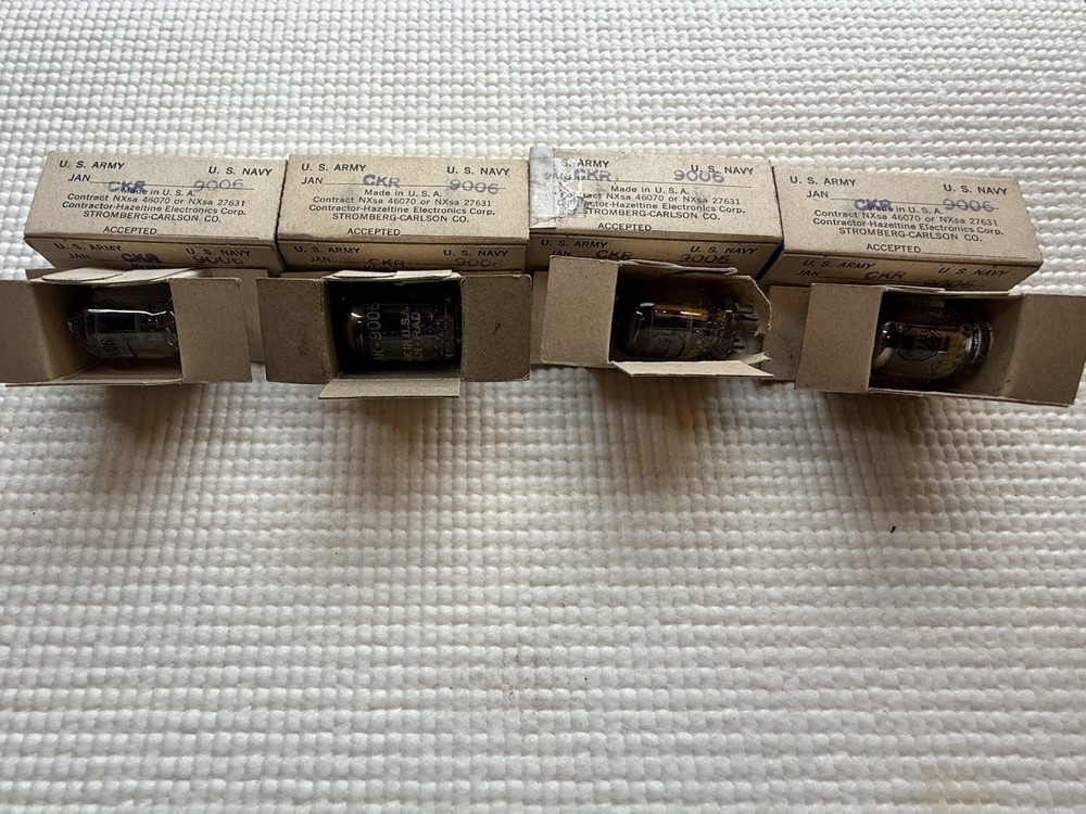 Vintage JAN 9006 Vacuum Tubes Lot of 4 CKR US Army Navy Tested Stromberg Carlson
