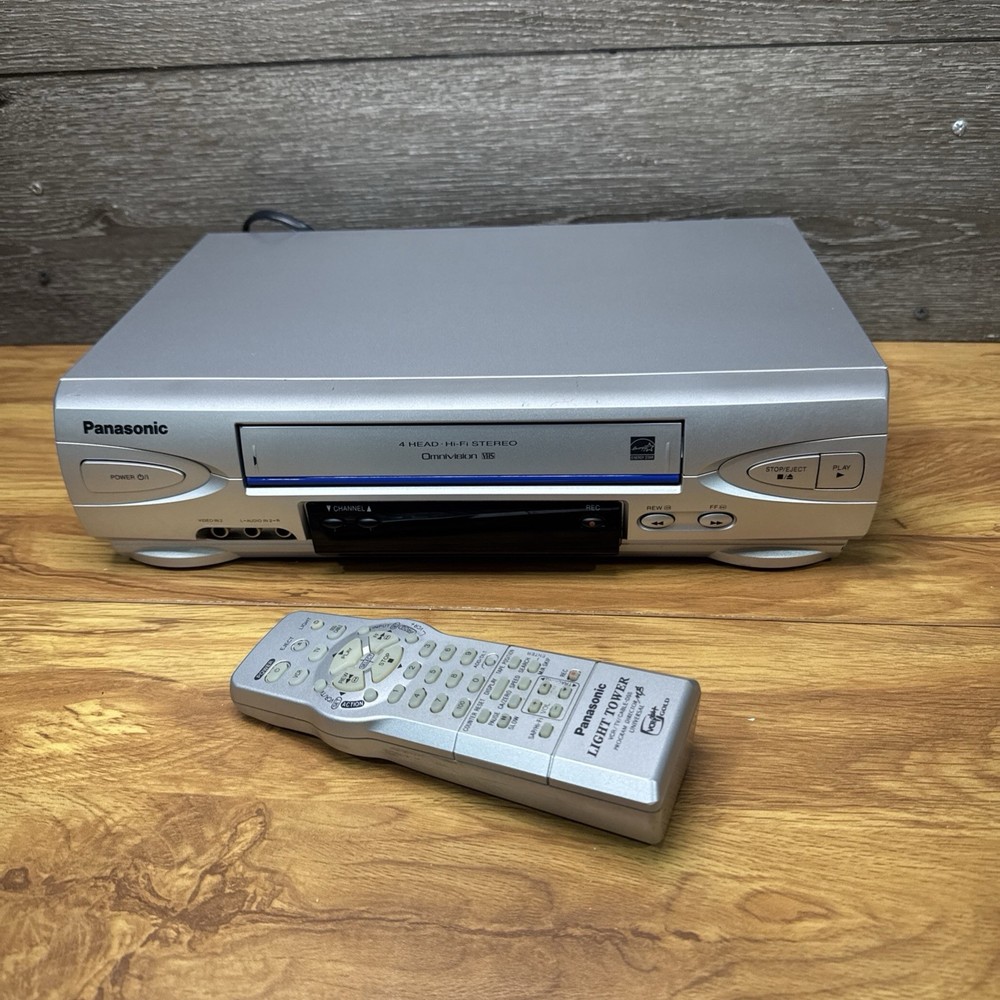 Panasonic PV-V4525S VHS VCR 4-Head Hi-Fi Omnivision Tested Working With Remote