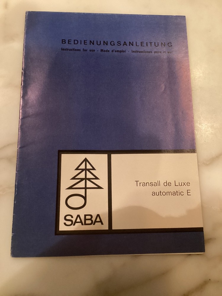 ORIGINAL OWNERS MANUAL SABA TRANSALL DELUXE AUTOMATIC E