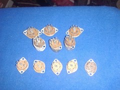 (11) NOS 7 and 9 PIN MICANOL TUBE SOCKETS – TOP OF CHASSIS MOUNT