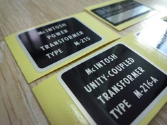 McINTOSH MC275 AMPLIFIER TRANSFORMERS DECAL LABEL STICKER SET – New Repro