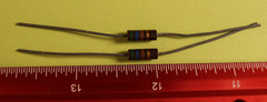 2 Vintage NOS Allen Bradley 600 ohm 1/2 watt Carbon Comp Resistors Tested +/-10%