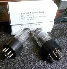 Pair GE Grey Plate 6v6 GTA Power Tubes 7/15 on the Orange Tester