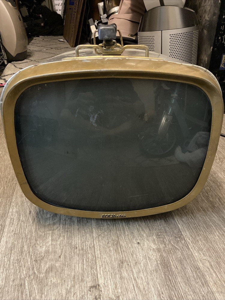 Vintage RCA Victor Deluxe Portable Tube TV Mid Century Modern 1950s Untested