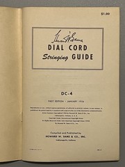 1954 Dial Cord Stringing Guide DC-4 by Howard W. Sams & Co.