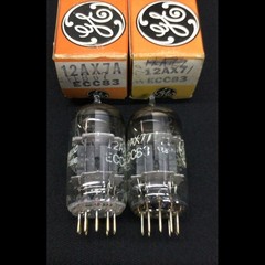 NOS MATCHED PAIR GE 12AX7 ECC83 Fat Plate VINTAGE Audio VACUUM TUBES 8.9844