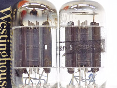 Nice Pair of Tested 1957 Westinghouse/Harman Kardon Branded 12AX7 Vacuum Tubes