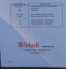 *USA* ULTIMATE MCINTOSH MC225 OWNER’S / MAINTENANCE MANUAL